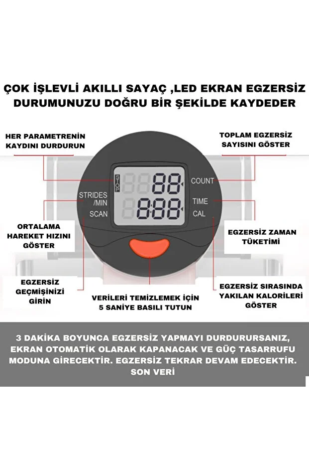 Dijital Yürüyüş Egzersiz Pedal Aleti Çok Fonksiyonlu Egzersiz Aleti